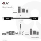 Club 3D Kábel - CAC-1529 (USB-C Gen 1 to USB-C, 5Gbps, 60W, 4K60Hz, M/F, 2m)