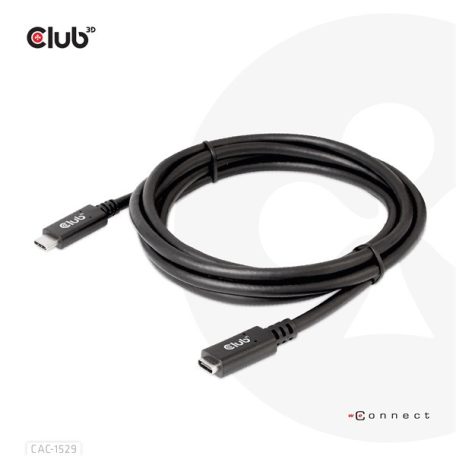 Club 3D Kábel - CAC-1529 (USB-C Gen 1 to USB-C, 5Gbps, 60W, 4K60Hz, M/F, 2m)