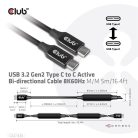 Club 3D Kábel - CAC-1535 (3.2 USB-C Gen 2 to 3.2 USB-C Gen 2, 60W PD, 8K60Hz, Bidirectional, M/M, 5m)