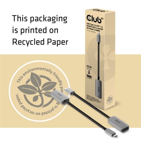 Club 3D Átalakító - CAC-1567 (USB-C to DisplayPort 1.4, 8K60Hz, DSC 1.2, HDR, HBR3)