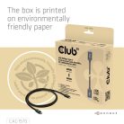 Club 3D Kábel - CAC-1570 (USB4 USB-C, 240W PD, 80Gbps, 8K240Hz, 4K540Hz, Bidirectional, fekete, M/M, 1,2m)
