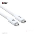 Club 3D Kábel - CAC-1572 (USB4 USB-C, 240W PD, 80Gbps, 8K240Hz, 4K540Hz, Bidirectional, fehér, M/M, 1,2m)