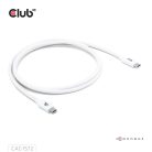 Club 3D Kábel - CAC-1572 (USB4 USB-C, 240W PD, 80Gbps, 8K240Hz, 4K540Hz, Bidirectional, fehér, M/M, 1,2m)