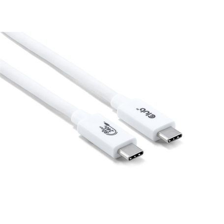 Club 3D Kábel - CAC-1572 (USB4 USB-C, 240W PD, 80Gbps, 8K240Hz, 4K540Hz, Bidirectional, fehér, M/M, 1,2m)