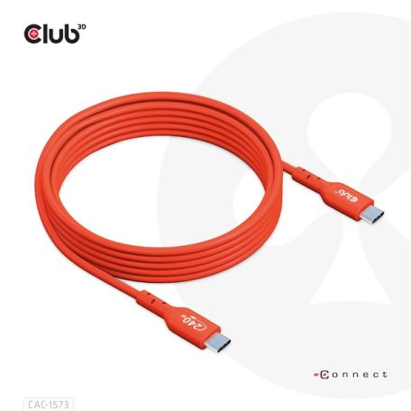 Club 3D Kábel - CAC-1573 (USB2 USB-C, Kétirányú, 480Mb, 240W EPR, M/M, 2m)