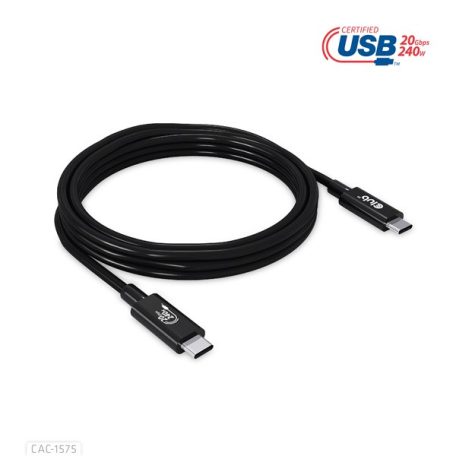 Club 3D Kábel - CAC-1575 (USB4 USB-C Gen 2x2, Bi-Directional USB-IF, 4K60Hz, 20Gbps, PD 240W(48V/5A) EPR M/M, 2m)