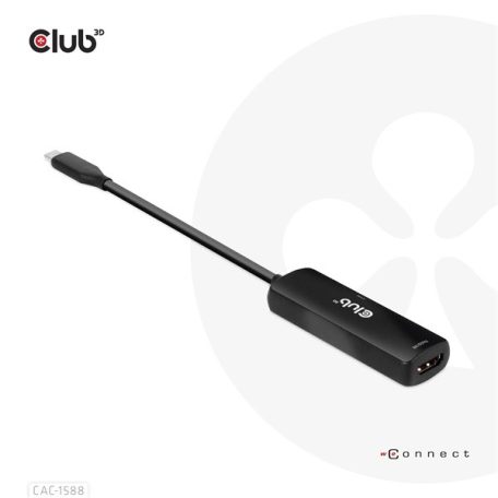 Club 3D Átalakító - CAC-1588 (USB-C Gen 2 to HDMI 4K120Hz, HDR10, DSC 1.2, USB-C 100W PD3.0, aktív)