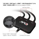 Club 3D Átalakító - CAC-1630 (USB-C + HDMI + MiniDisplayport to HDMI 4K60Hz, M/M, 32AVG)