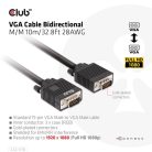 Club 3D Kábel - CAC-1710 (VGA Bidirectional, M/M, 10m, 28AWG, 1080p)