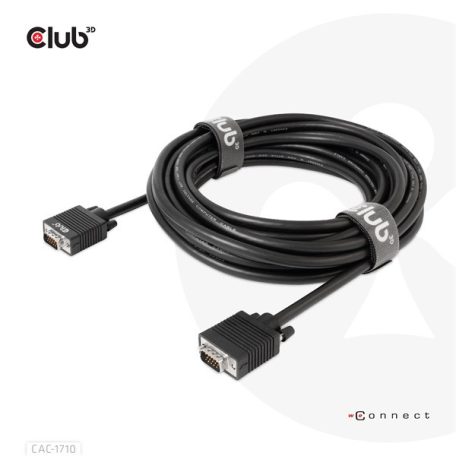 Club 3D Kábel - CAC-1710 (VGA Bidirectional, M/M, 10m, 28AWG, 1080p)