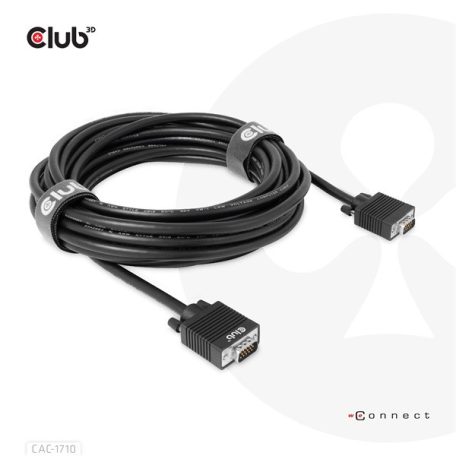 Club 3D Kábel - CAC-1710 (VGA Bidirectional, M/M, 10m, 28AWG, 1080p)