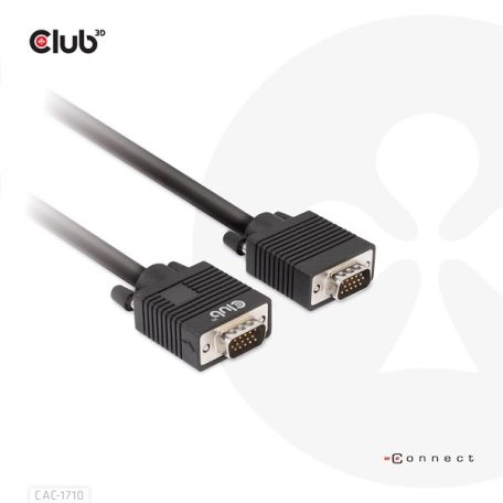 Club 3D Kábel - CAC-1710 (VGA Bidirectional, M/M, 10m, 28AWG, 1080p)