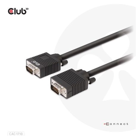 Club 3D Kábel - CAC-1710 (VGA Bidirectional, M/M, 10m, 28AWG, 1080p)