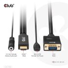 Club 3D Kábel - CAC-1712 (HDMI to VGA, M/M, 2m, 28AWG, 1080p, 3.5mm jack, Micro USB táplálás)