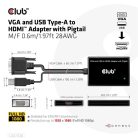 Club 3D Átalakító - CAC-1720 (USB-A & VGA to HDMI, M/F, 0.6m, 28AWG, Full HD 1080p)
