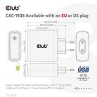 Club 3D Hálózati Adapter - CAC-1908EU (100W GAN, USB-IF, egyportos USB-C, PD 3.0 támogatás)