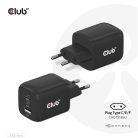 Club 3D Hálózati Adapter - CAC-1913EU (65W GAN, Triple port 2xUSB-C 1xUSB-A PD 3.0)