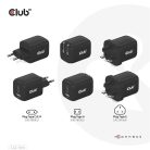 Club 3D Hálózati Adapter - CAC-1913EU (65W GAN, Triple port 2xUSB-C 1xUSB-A PD 3.0)