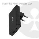 Club 3D Hálózati Adapter - CAC-1935 (65W 2xUSB-C, PD3.1, túltöltés védelem, kicsi méret, fekete)