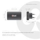 Club 3D Hálózati Adapter - CAC-1935 (65W 2xUSB-C, PD3.1, túltöltés védelem, kicsi méret, fekete)
