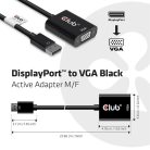 Club 3D Átalakító - CAC-2013 (DisplayPort 1.1a to VGA, fekete, aktív, WUXGA 1920x1200 @60Hz)
