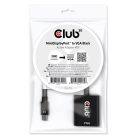 Club 3D Átalakító - CAC-2113 (Mini DisplayPor 1.1a to VGA, fekete, aktív, 1920x1200@60Hz, kompatibilis AMD/Nvidia/Intel)
