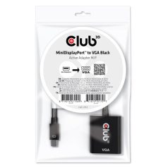   Club 3D Átalakító - CAC-2113 (Mini DisplayPor 1.1a to VGA, fekete, aktív, 1920x1200@60Hz, kompatibilis AMD/Nvidia/Intel)