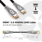 Club 3D Kábel - CAC-2312 (HDMI 2.0, 4K60Hz UHD, HDR, 5m, aranyozott, 18Gbps, Bidirectional)