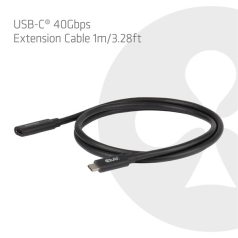   Club 3D Kábel - CAC-2502 (USB-C to USB-C, M/F, 40Gbps, 8K60Hz, 240W, DP 1.4 Alternate Mode, 1m)