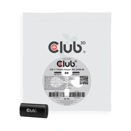 Club 3D Átalakító - CAC-2507 (USB-C to USB-C F/F, toldó adapter)