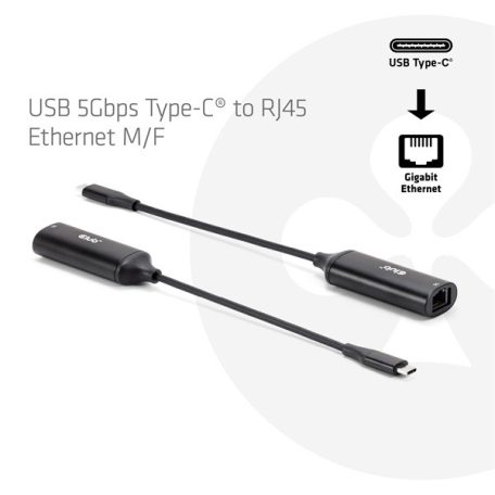 Club 3D Átalakító - CAC-2530 (USB-C to RJ45 Ethernet)