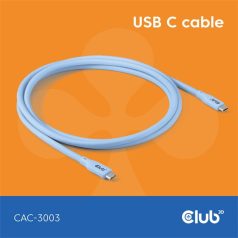   Club 3D Kábel - CAC-3003 (USB-C, PD 240W, 20Gbps, 4K60Hz, kék, M/M, 2m)