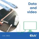 Club 3D Kábel - CAC-3003 (USB-C, PD 240W, 20Gbps, 4K60Hz, kék, M/M, 2m)