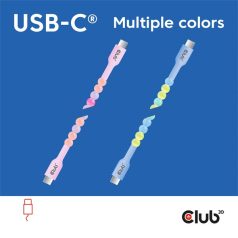   Club 3D Kábel - CAC-3010 (USB-C, PD 240W, 20Gbps, 4K60Hz, pink, M/M, 2m)