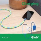 Club 3D Kábel - CAC-3011 (USB-C, PD 240W, 20Gbps, 4K60Hz, kék, M/M, 2m)