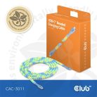Club 3D Kábel - CAC-3011 (USB-C, PD 240W, 20Gbps, 4K60Hz, kék, M/M, 2m)