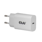 Club 3D Hálózati Adapter - CAC-3020 (2db/csomag, 30W USB-C, PD3.0, túltöltés védelem, kicsi méret, fehér)