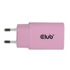 Club 3D Hálózati Adapter - CAC-3021 (2db/csomag, 30W USB-C, PD3.0, túltöltés védelem, kicsi méret, pink)