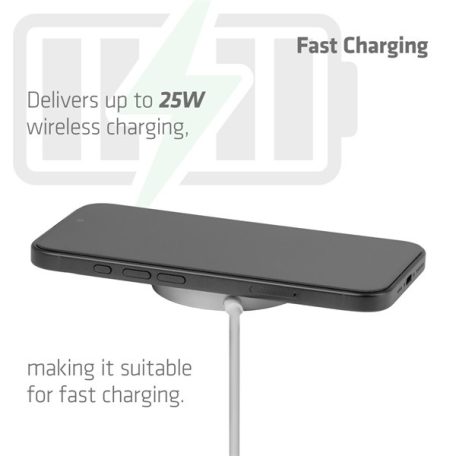 Club 3D Vezeték nélküli töltő - CAC-3026 (Qi2 25W Wireless, 1m, fehér)