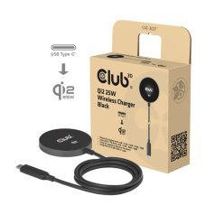   Club 3D Vezeték nélküli töltő - CAC-3027 (Qi2 25W Wireless, 1m, fekete)
