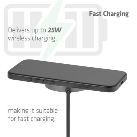 Club 3D Vezeték nélküli töltő - CAC-3027 (Qi2 25W Wireless, 1m, fekete)