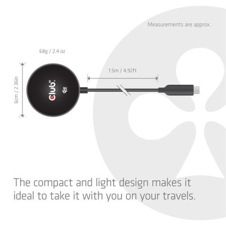 Club 3D Vezeték nélküli töltő - CAC-3027 (Qi2 25W Wireless, 1m, fekete)