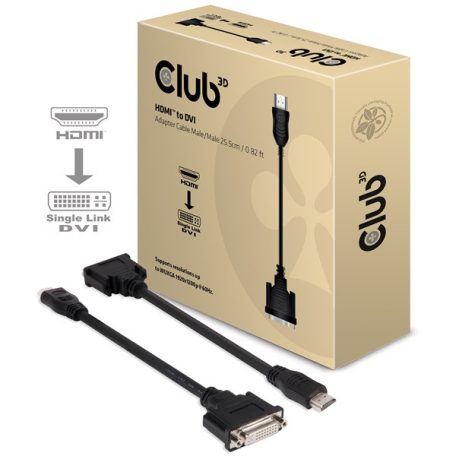 Club 3D Átalakító - CAC-HMD>DFD (HDMI MALE to DVI-D FEMALE, passzív, digitális jelekhez, nincs analóg)