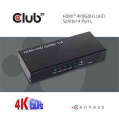   Club 3D Splitter - CSV-1380 (HDMI 2.0, 4K@60Hz UHD, 4 port, 3D támogatás, HDCP 1.4/2.2)