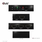 Club 3D Switch - CSV-1381 (3 to 1 HDMI, 8K60Hz/4K120Hz, IR Távirányítóval, HDR, HDCP 2.2/1.4, Metalház)
