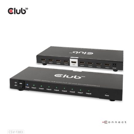 Club 3D Splitter - CSV-1383 (1 to 8 HDMI, 4K60Hz, HDR, Full 3D, 6Gbps, 12-bit Deep Color)