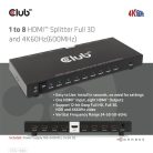 Club 3D Splitter - CSV-1383 (1 to 8 HDMI, 4K60Hz, HDR, Full 3D, 6Gbps, 12-bit Deep Color)