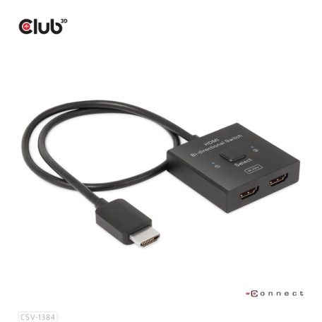 Club 3D Switch - CSV-1384 (HDMI 2-az-1-ben, Kétirányú, 8K60Hz/4K120Hz, HDR, HDMI 2.1)