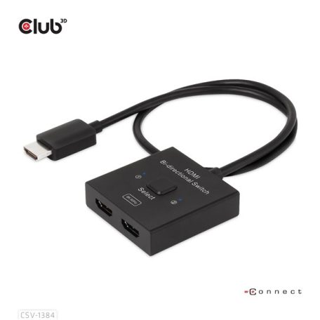 Club 3D Switch - CSV-1384 (HDMI 2-az-1-ben, Kétirányú, 8K60Hz/4K120Hz, HDR, HDMI 2.1)