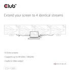 Club 3D Splitter - CSV-1385 (1 to 4 HDMI, 4K120Hz, 3D, HDCP 1.4/2.2, Audio, 6Gbps)